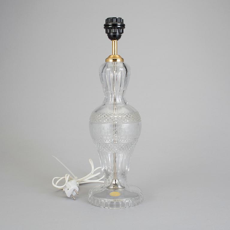 BORDSLAMPA, glas, "Bohemia" Cczechoslovakia, etikettmärkt, 1960-tal.
