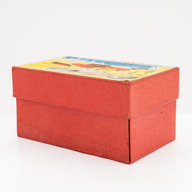 Schuco, toy, petrol station, model 3055, original packaging, Germany, mid-20th century.