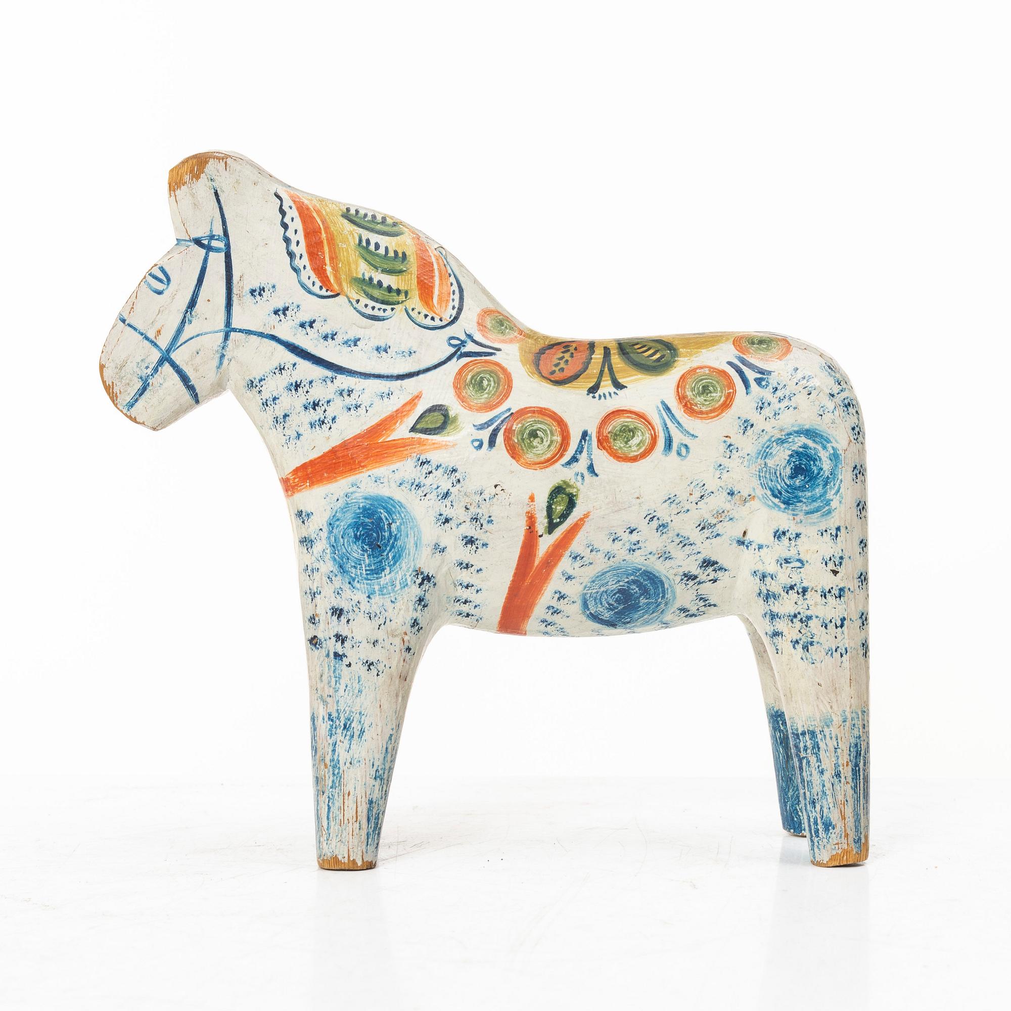 Dalahäst, allmoge, tillskriven Erik Svensk, Bergkarlås, 1920-tal.