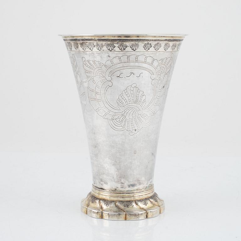 Johan Pettersen, a silver beaker, Rococo, Söderhamn, 1767.