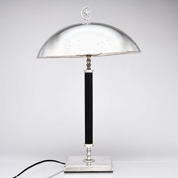 Elis Bergh, attributed to, a Swedish Grace silver plated table light, C G Hallberg, Sweden 1920s.