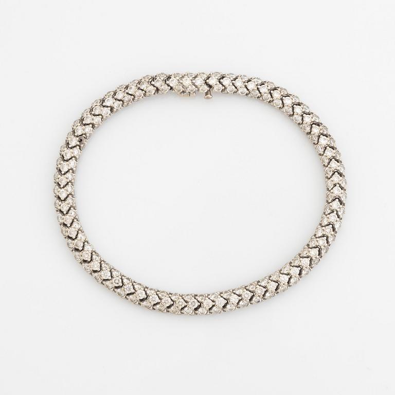 White gold and brilliant cut diamond bracelet.