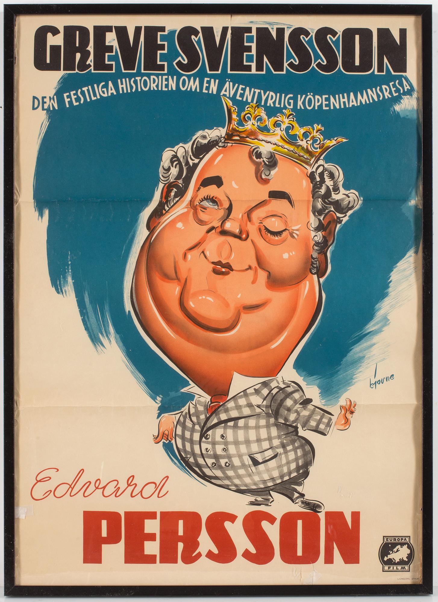 FILMAFFISCH, "Greve Svensson", 1950-tal.