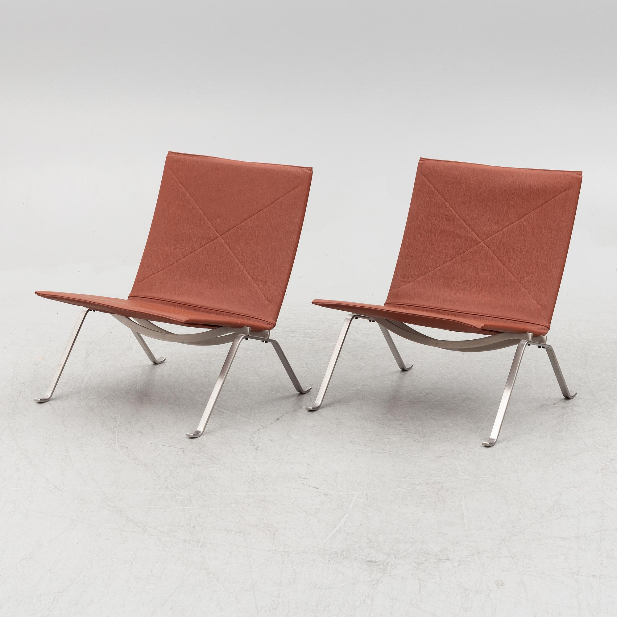 Poul Kjaerholm,  a pair of PK 22 lounge chairs for Fritz Hansen.