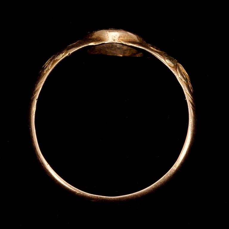 RING, guld 18K, Helsingfors, August Sjöholm, 1835. Vikt 5,9 g.