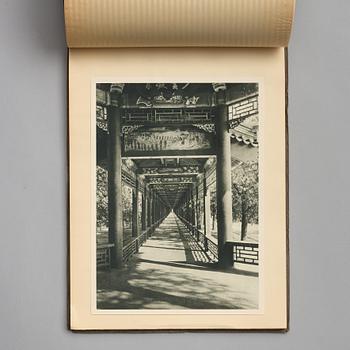 Two volumes of photo albums by Donald Mennie, 'Pictures of Peking', 1920.