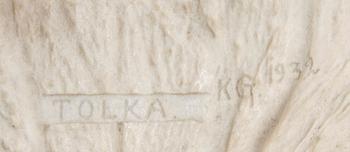 SKULPTUR, samisk, horn, sign KG o dat 1932.