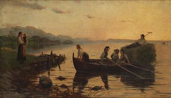 849. Hans Dahl, The hay boat is coming home.