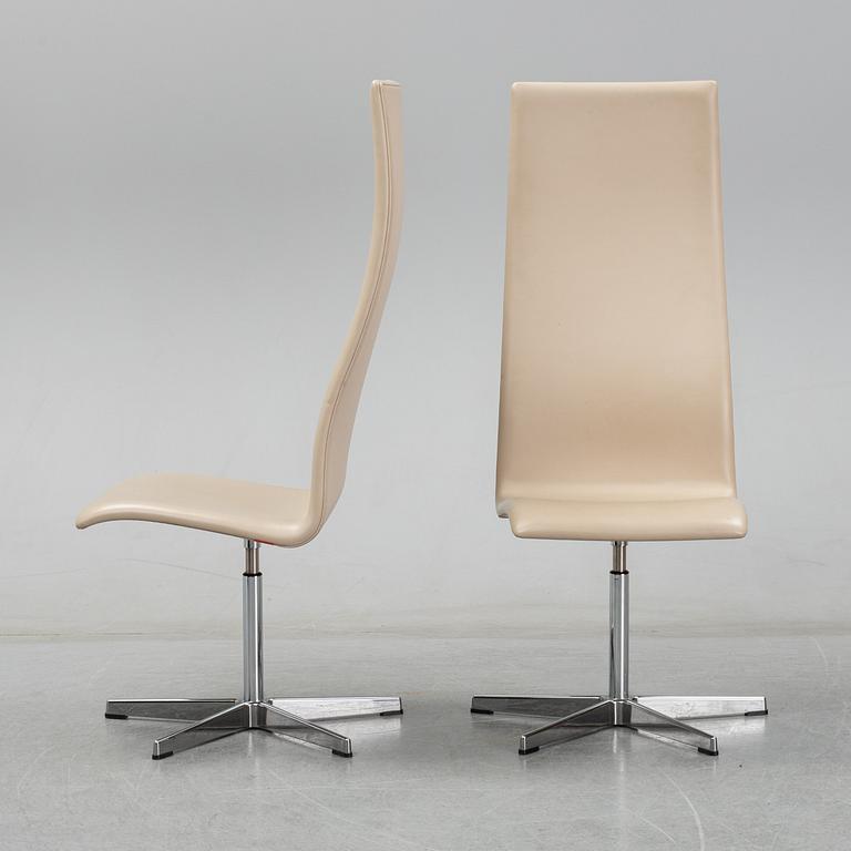 Arne Jacobsen, stolar, 9 st, "Oxford hög" för Fritz Hansen.
