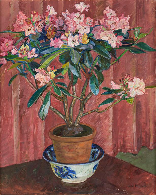 Axel Nilsson, "Rhododendron i blå skål".