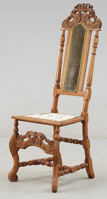 STOL, sk. Crown chair, barockstil, 1800-tal.