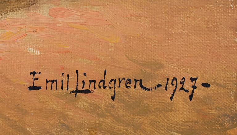 EMIL LINDGREN, olja på duk, signerad och daterad 1927.