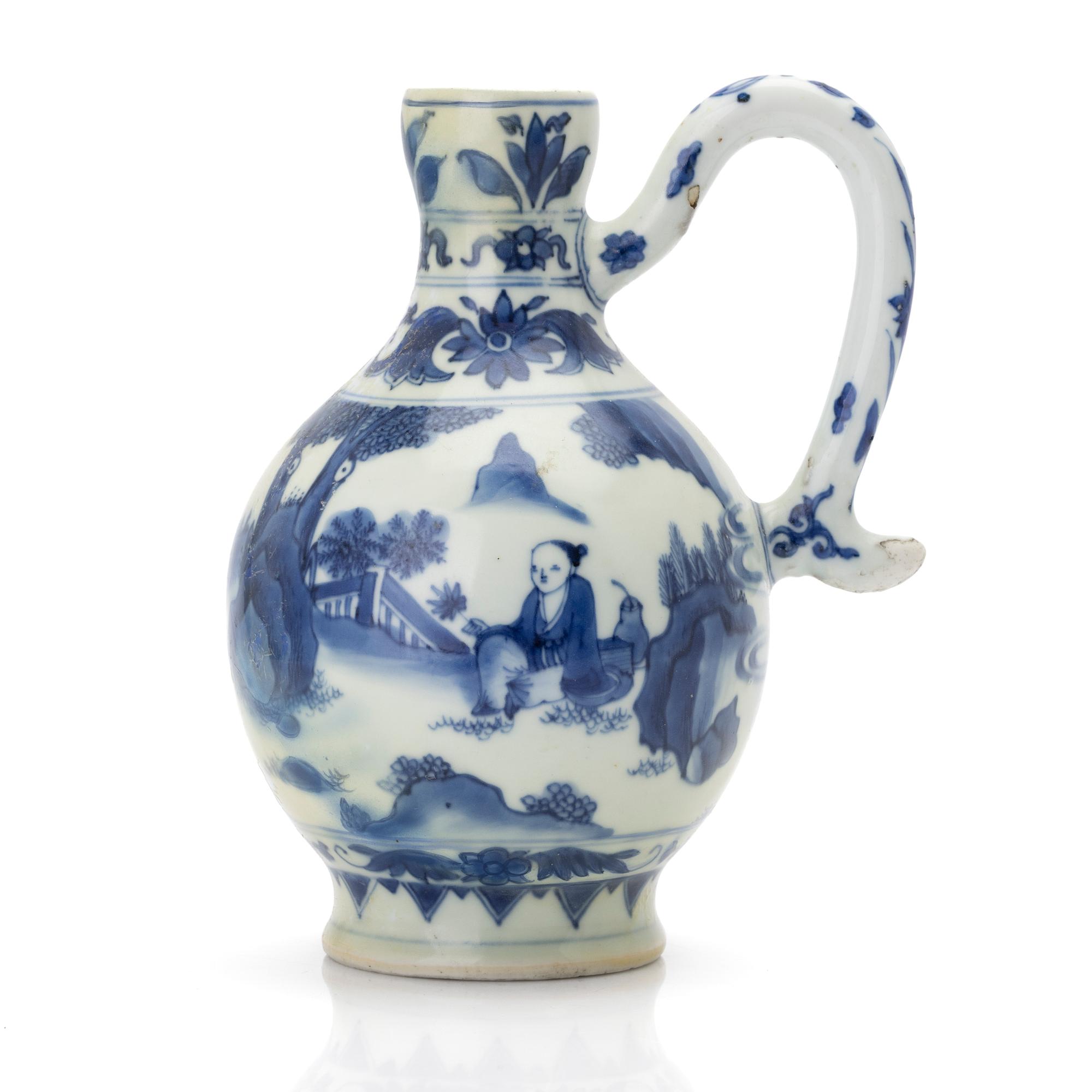 Kanna, porslin, Transition, Kina, 1600-talets mitt.