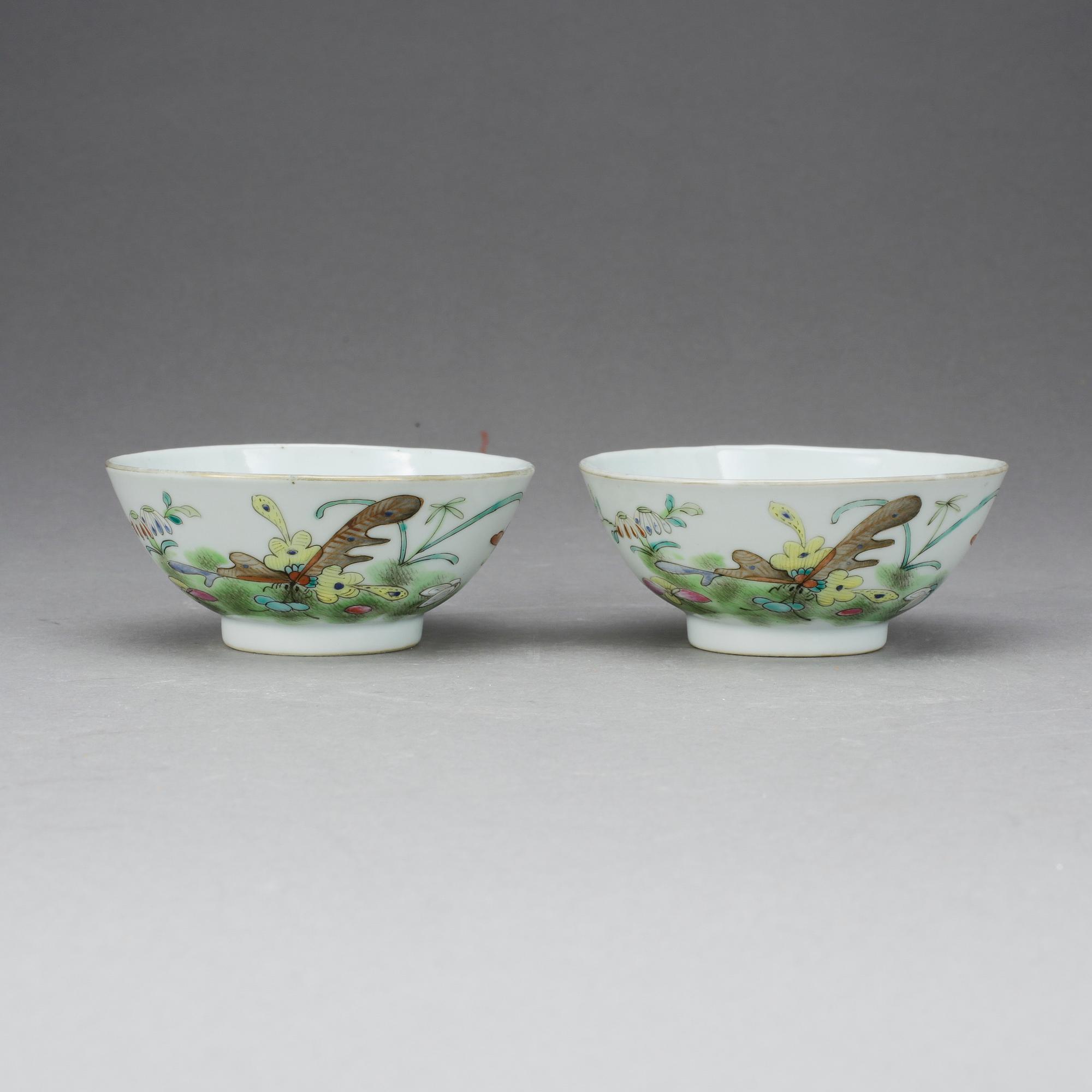 SKÅLAR, 1 par, porslin, Kina, 1900-tal.