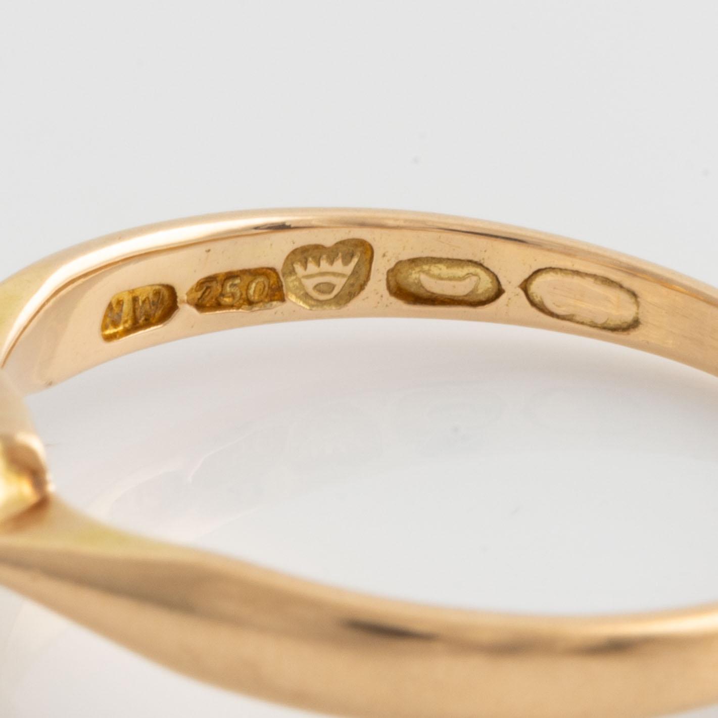 Ring in 18K gold with a brilliant-cut diamond of approximately 0.20 ct.