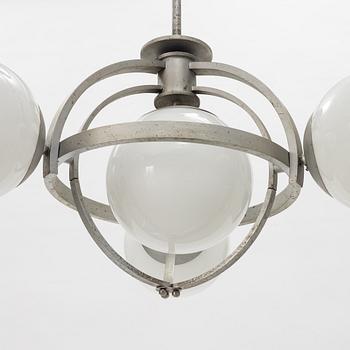 A glass ceiling light, mid 20th Century.