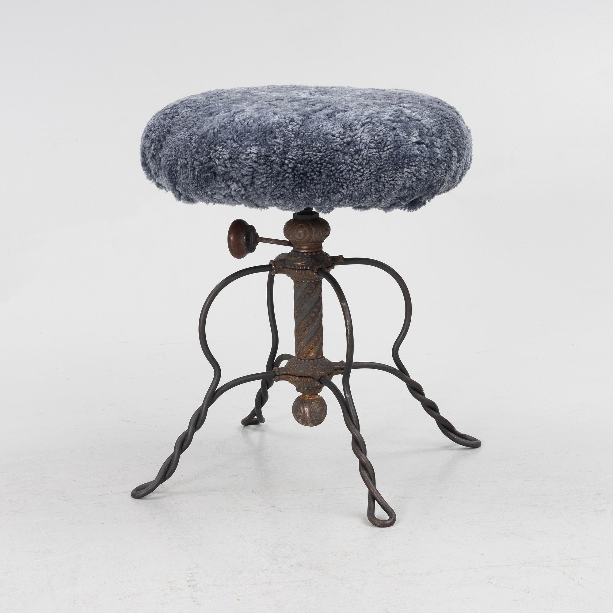 Stool, marked Davis Chair Co, Marysville Ohio, early 20th century.