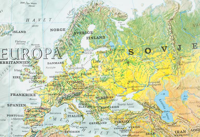 SKOLKARTA, Världen, Esselte.