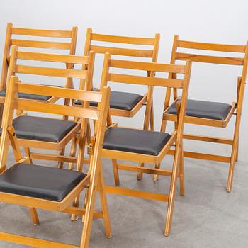 Six folding chairs second half of the 20th century.