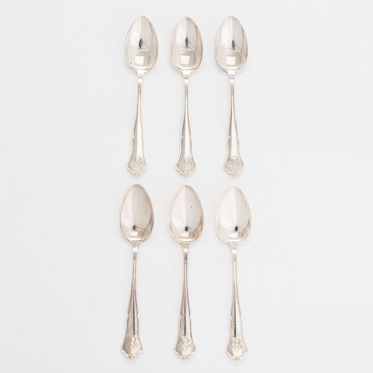 A 74-piece silver cutlery set, 'Chippendale', Kultakeskus, Hämeenlinna 1940-72.