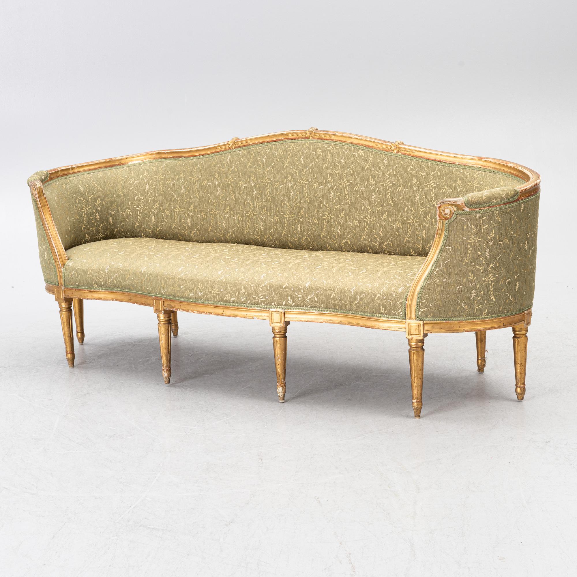 A Gustavian style sofa, 19th century.