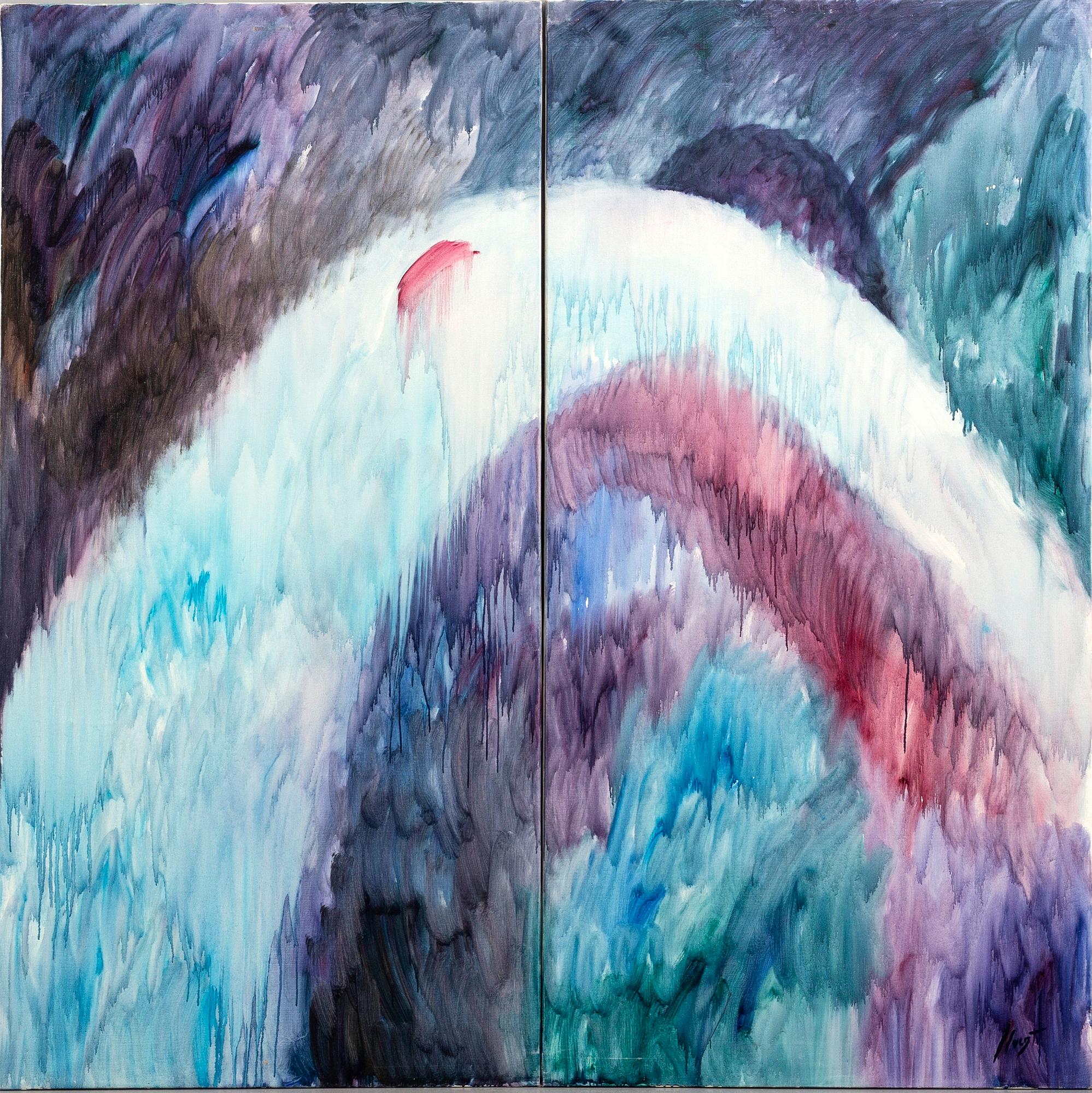 Armand Lluent, a signed diptych oil on canvas.