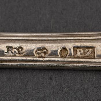 6 swedish silver dessert spoons, mark of Pehr Zethelius, Stockholm 1799.