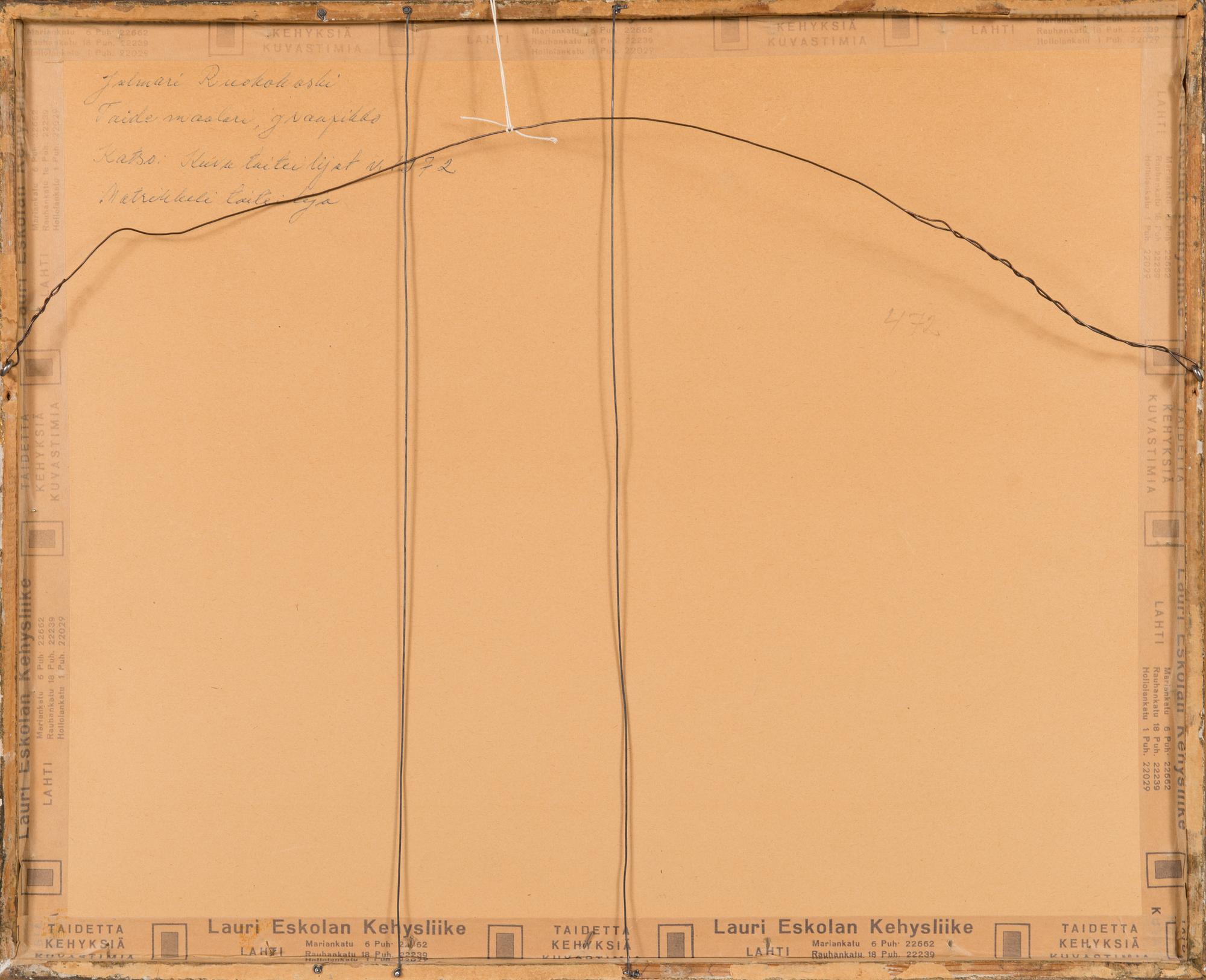 Jalmari Ruokokoski, color etching, signed.