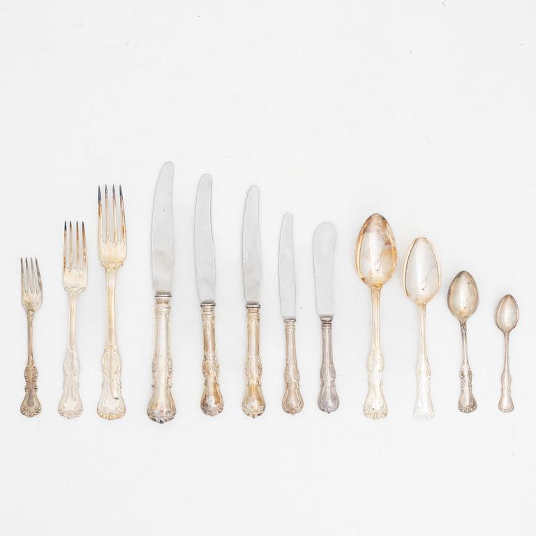 A 49-piece silver cutlery service, model 'Olga', GAB and CG Hallberg, Stockholm and Eskilstuna, 1959-76.