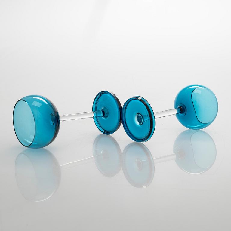 Nanny Still, karahvi ja 5 kpl laseja, "Harlekiini", Riihimäen Lasi Oy.