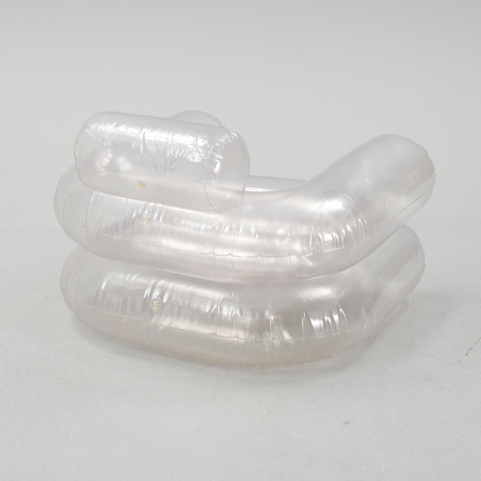 Donato D'Urbino, Jonathan De Pas & Paolo Lomazzi, an inflatible plastic 'Blow' easy chair, Zanotta, Italy.
