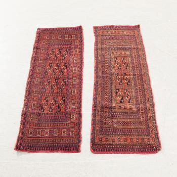 Rugs 2 pcs Torba Turkmen antique approx. 35x102 cm.