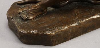 WILLIAM P LARSEN, skulptur, brons, sign o dat 1911. "Jensen, broncestoberiet, Kobenhavn".