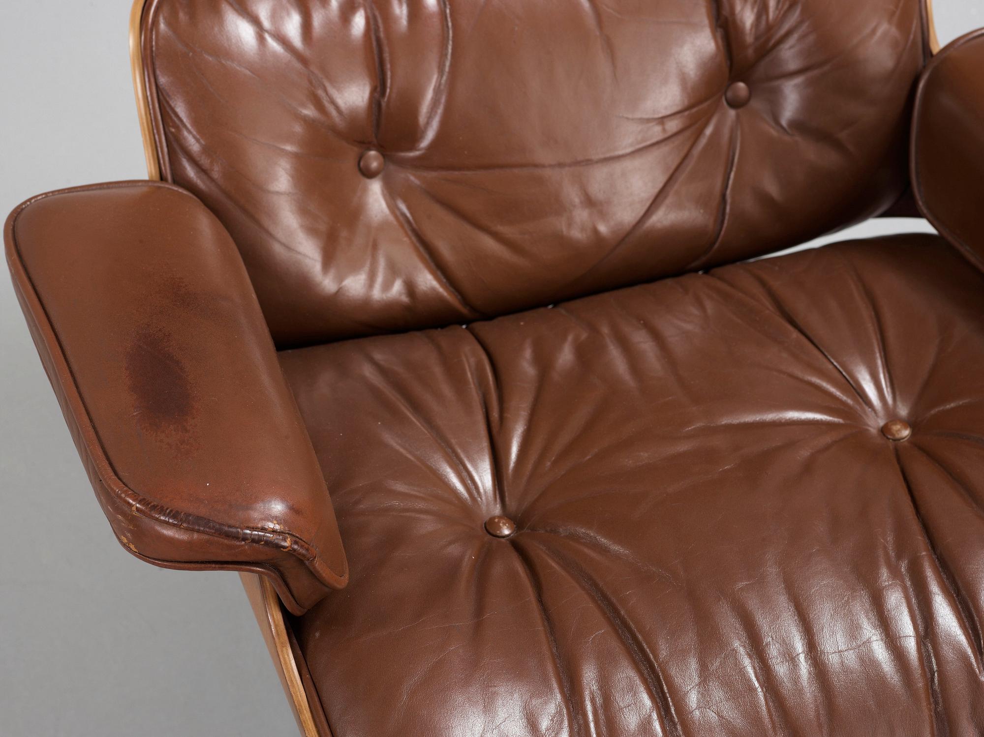CHARLES & RAY EAMES, "Lounge Chair and ottoman", Herman Miller, 1960-tal.