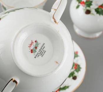 An English christmas china set of 55 pcs, 'Noel' by Royal Grafton, second half of the 20th century.