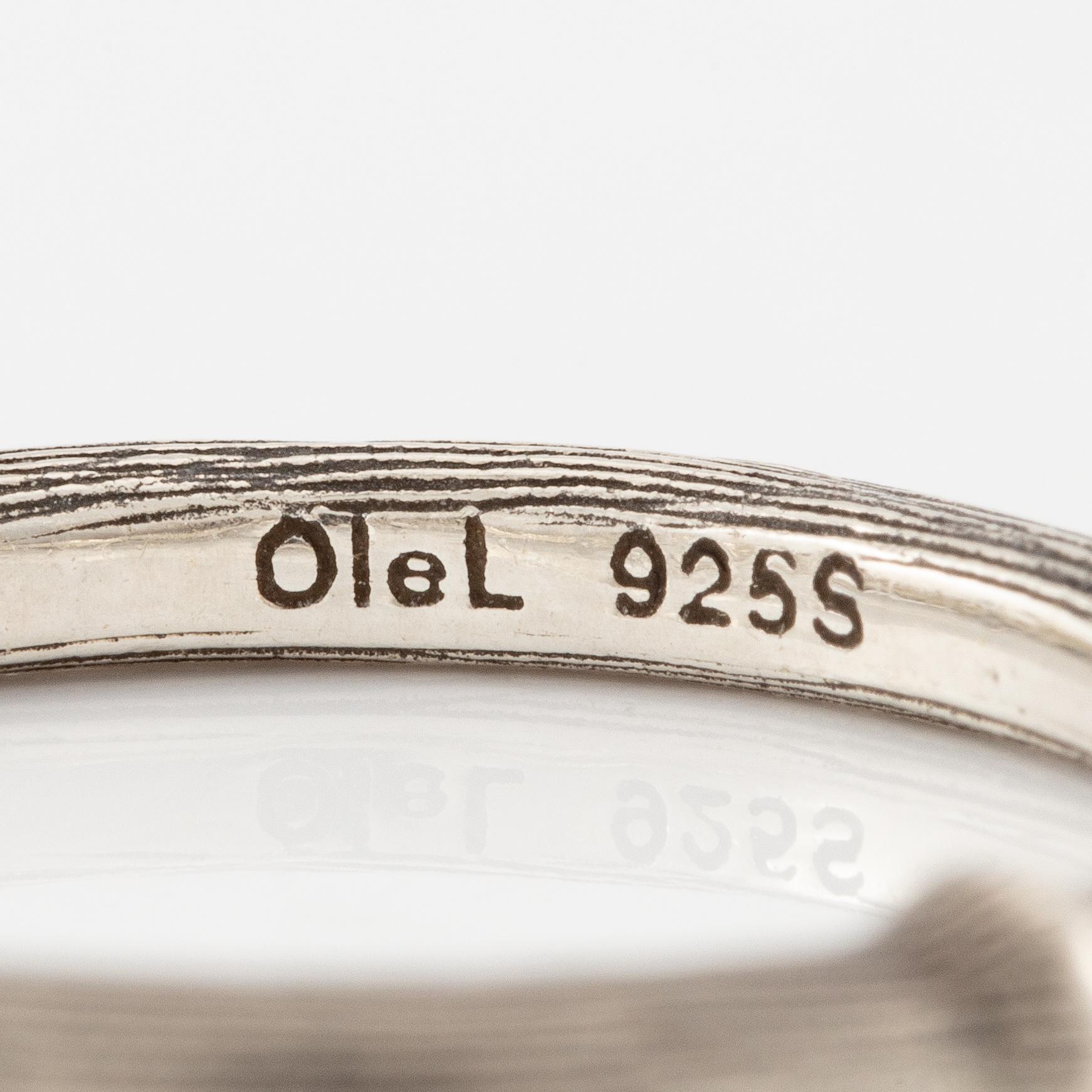 Ole Lynggaard, rings, 2 pcs, silver. With cabochon-cut grey moonstone.