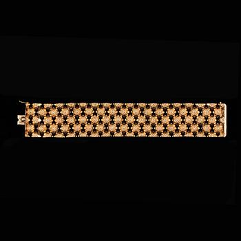 ARMBAND, guld, 18K, 1900-talets mitt/andra hälft. Vikt ca 68 gram.