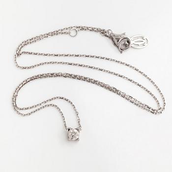 Cartier, an 18K white gold 'C de Cartier' necklace with a brilliant-cut diamond.