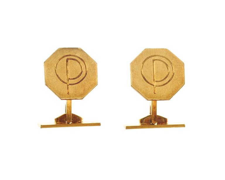 A pair of Wiwen Nilsson 18k gold octogonal cuff-links, Lund 1969.