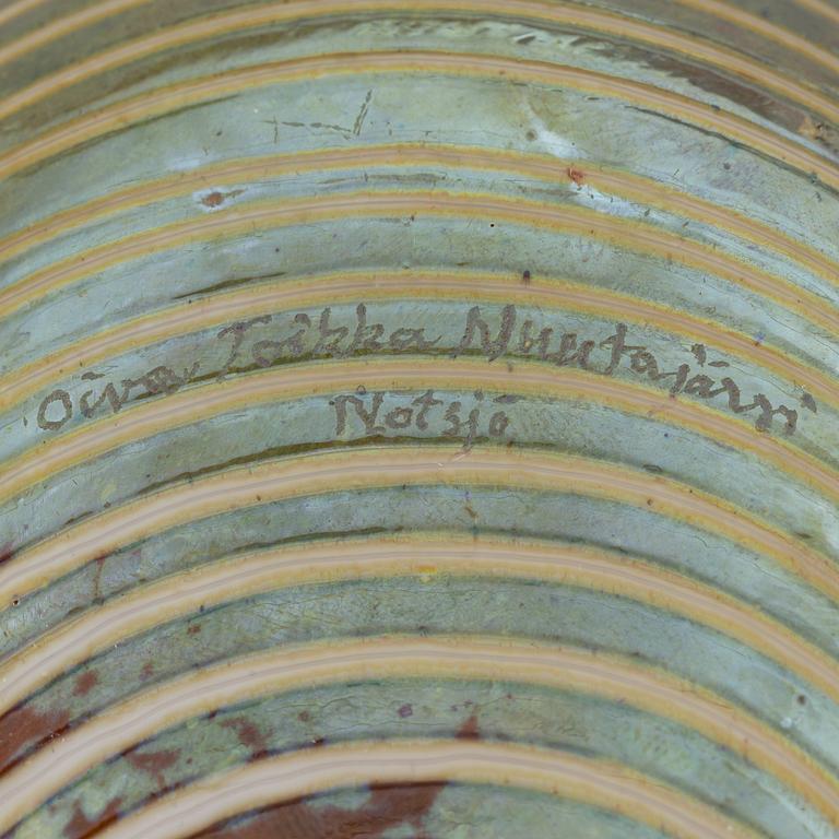 Oiva Toikka, a glass bird, signed, Nuutajärvi.