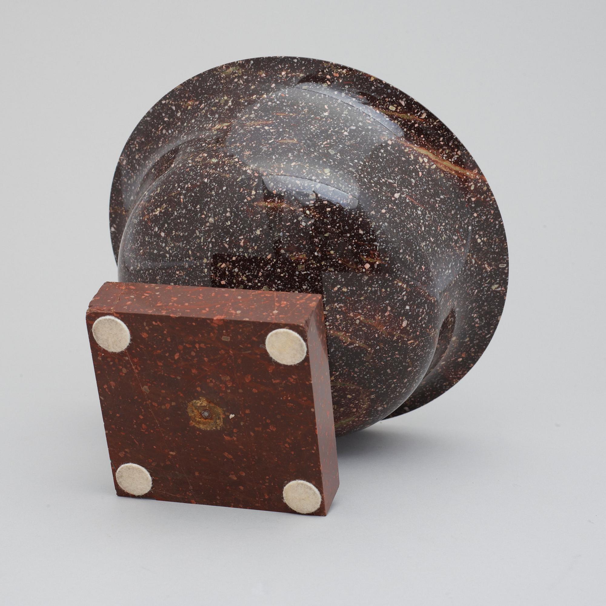 A Swedish Empire 19th century porphyry bowl.