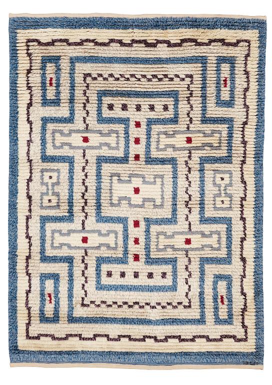 Sigvard Bernadotte, a carpet, knotted pile, ca 210,5 x 153,5 cm, signed SB.