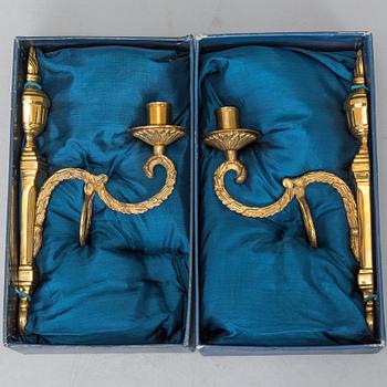 A pair of brass wall candle sticks from Ikea, 1990s.