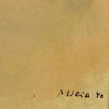 PETER WEISS, mixed media on paper, signed P Weiss and dated 46.