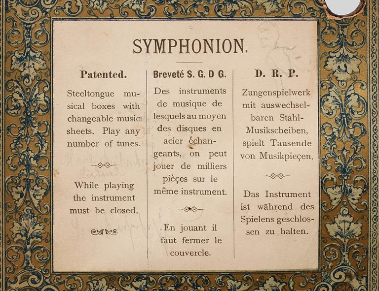 SPELDOSA, Symphonion, jugend, 1900-talets första del.