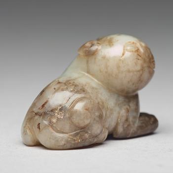 A nephrite figure of a cat, Ming dynasty (1368-1644).