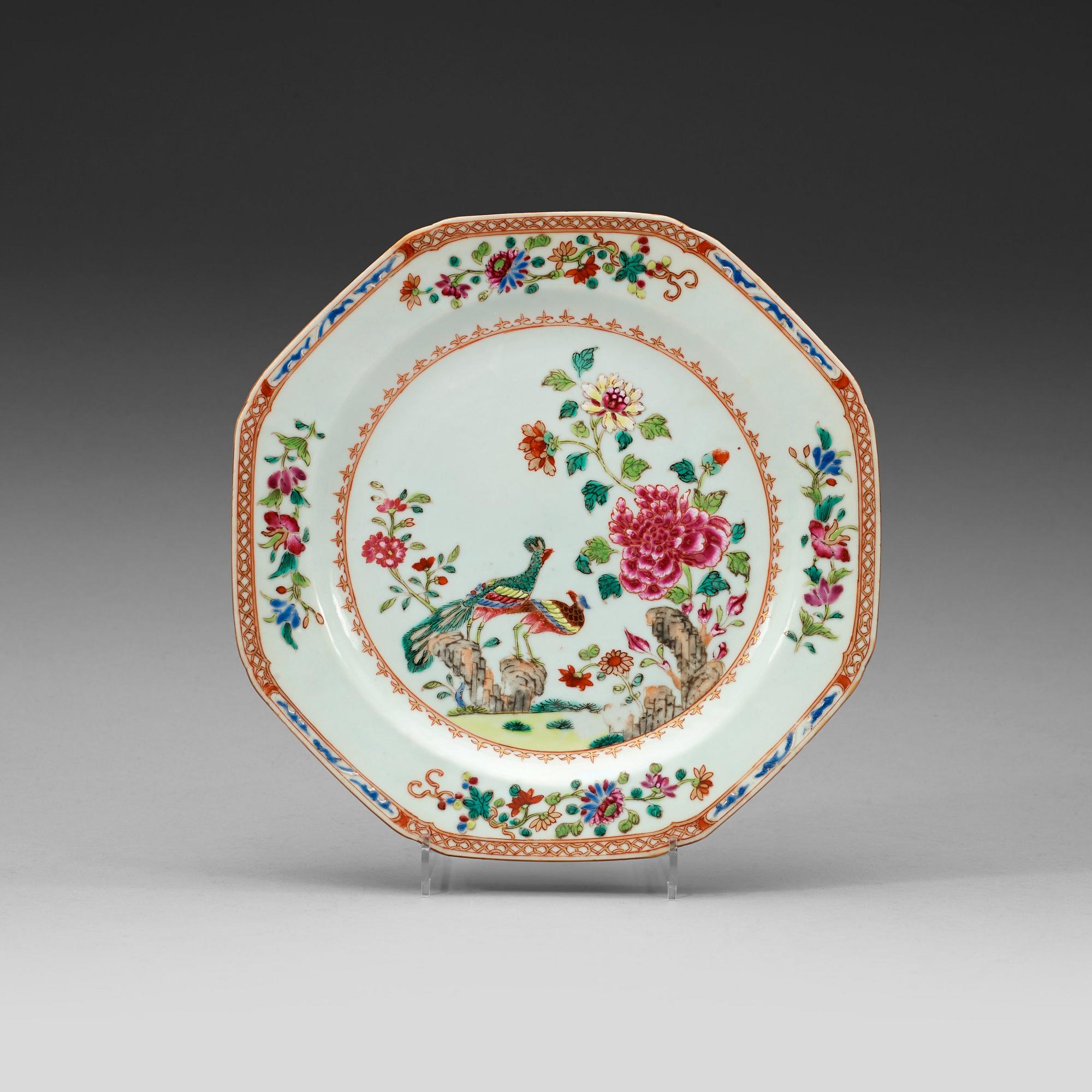 TALLRIKAR, sex stycken, porslin, Qingdynastin, Qianlong (1736-95).
