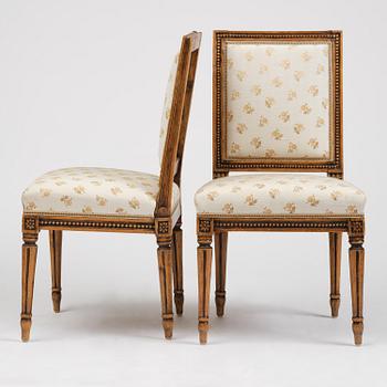 Stolar, sex stycken, av Erik Öhrmark (mästare i Stockholm 1777-1813), Gustavianska.