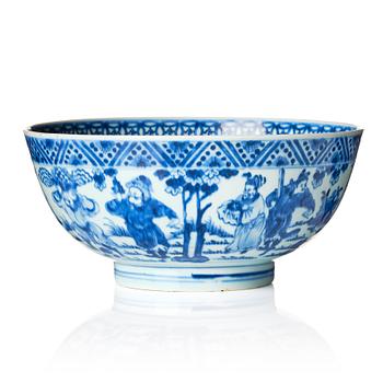 1324. A blue and white bowl, Qing dynasty, 18th century.