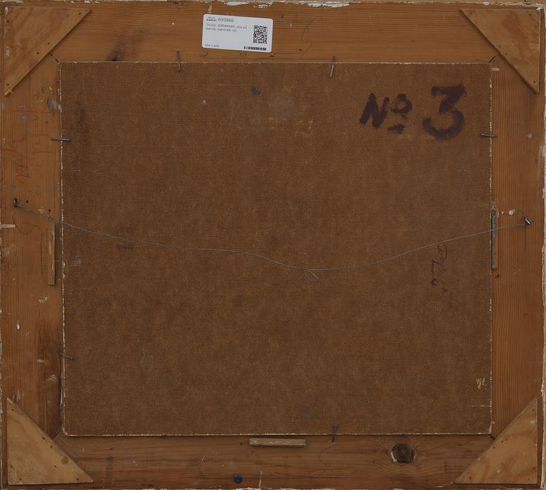 SIGGE JERNMARK, olja på pannå, signerad.